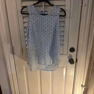 Michael Kors Light Blue Geometric Blouse